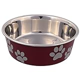 Trixie - Ciotola in acciaio con rivestimento in plastica per cani, Colori Assortiti, 0.4 l, ø14 cm, 1 pezzo