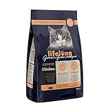 Marchio Amazon - Lifelong - Alimento secco per gatti adulti sterilizzati con pollo fresco, ricetta senza grano, 3 kg