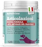 Integratore Articolazioni Cane MyPetPrime | 120 Compresse Joint Care con Glucosamina Condroitina Cane, Artiglio del Diavolo| Integratori per Cani Salute articolare condrostess condrogen