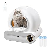 XQDKoon Lettiere Autopulenti Gatti, 65L + 9 L Lettiera Gatto Automatica con 2 Sacchi Spazzatura, Controllo APP, Deodorante Ionico Lettiera Autopulente per Gatti (A)