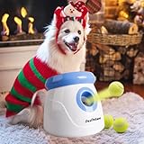 Pet Prime Lanciatore automatico per cani, palla interattiva, 3 palline da tennis incluse, per cani di piccola taglia – Mini Style (bianco)